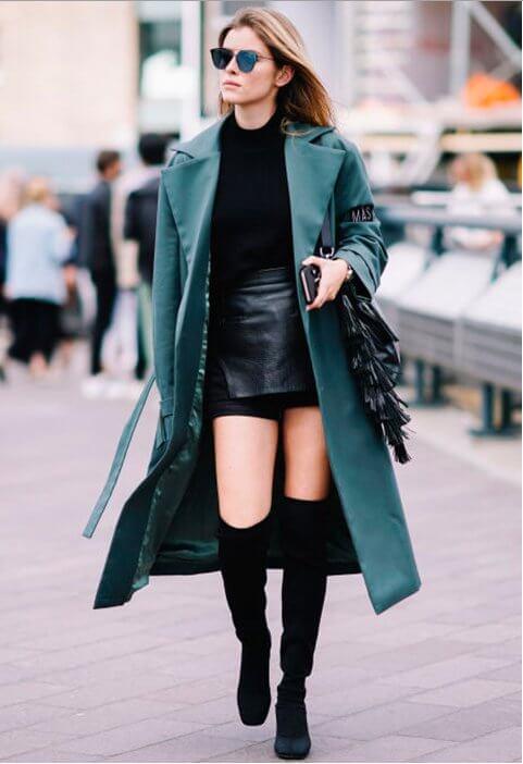 short skirts and boots fashion