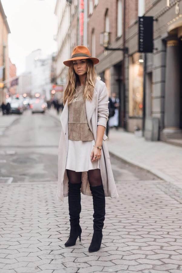 30 Charming Winter Outfits To Wear With Thigh High Boots - BelleTag