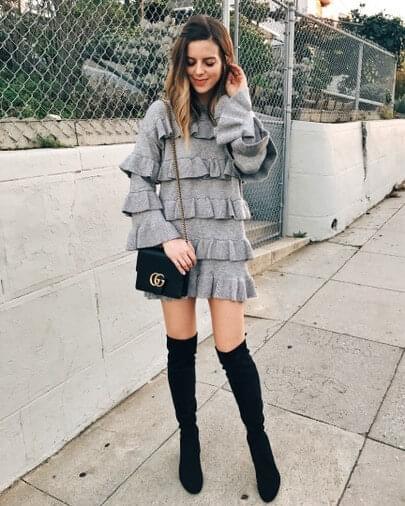 over the knee boots club outfit