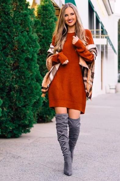 35 Cute dresses to wear with thigh high boots – BelleTag
