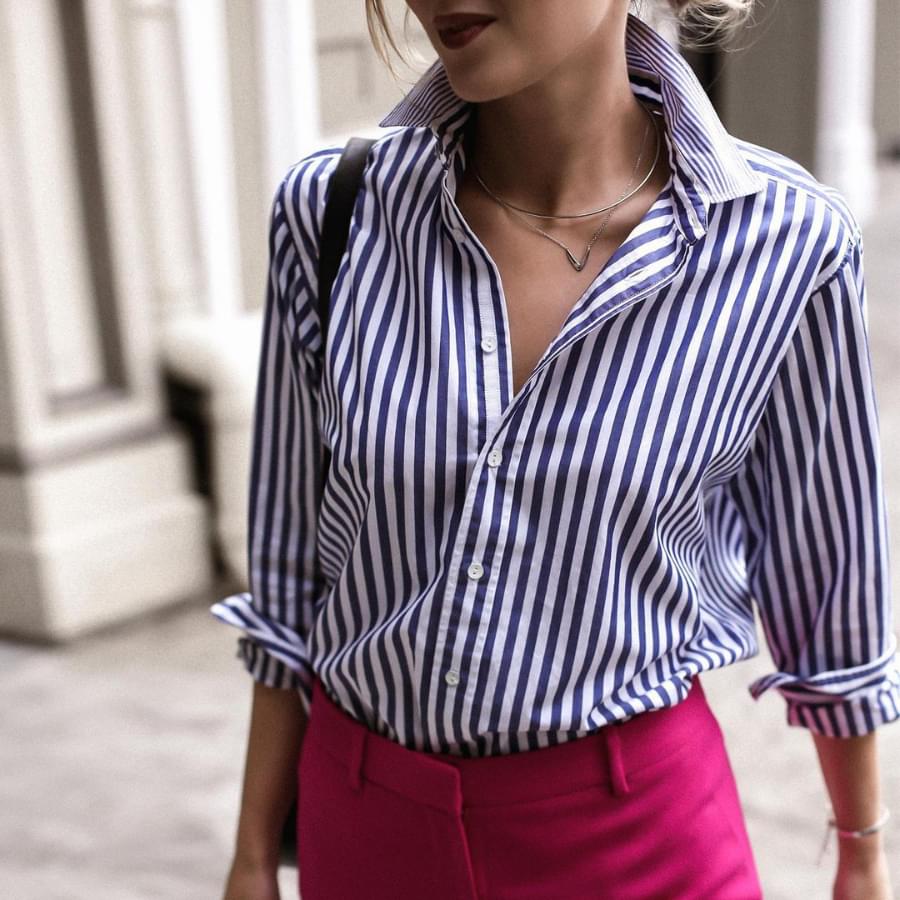 25 Classic Blue Striped Shirt Outfits - Styleoholic