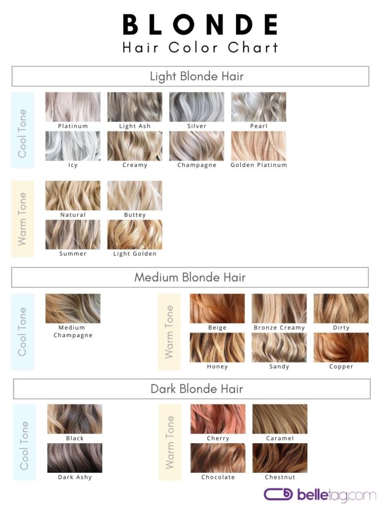 dark blonde hair color chart