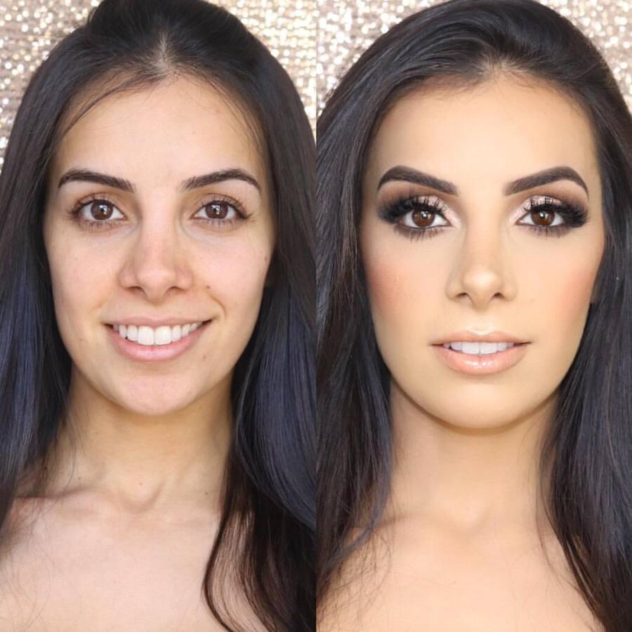 before and after eye makeup